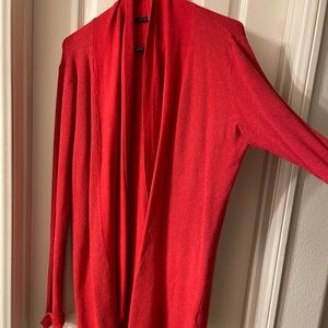 Red cardigan